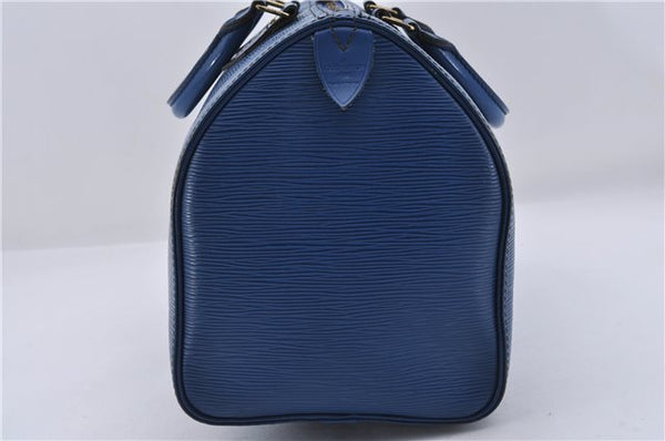 Authentic Louis Vuitton Epi Speedy 30 Hand Boston Bag Blue M43005 LV 8639D
