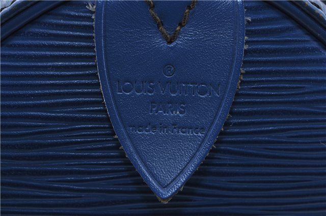 Authentic Louis Vuitton Epi Speedy 30 Hand Boston Bag Blue M43005 LV 8639D