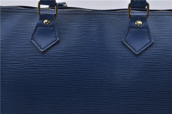 Authentic Louis Vuitton Epi Speedy 30 Hand Boston Bag Blue M43005 LV 8639D