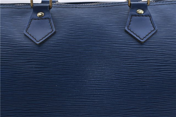 Authentic Louis Vuitton Epi Speedy 30 Hand Boston Bag Blue M43005 LV 8639D