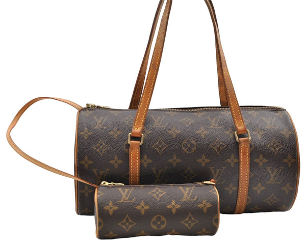 Authentic Louis Vuitton Monogram Papillon 30 Hand Bag M51385 LV 8642D