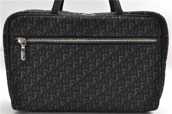 Authentic Christian Dior Trotter Hand Bag Purse Canvas Leather Black 8645D