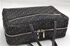 Authentic Christian Dior Trotter Hand Bag Purse Canvas Leather Black 8645D