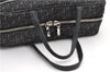 Authentic Christian Dior Trotter Hand Bag Purse Canvas Leather Black 8645D