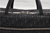 Authentic Christian Dior Trotter Hand Bag Purse Canvas Leather Black 8645D