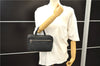 Authentic Christian Dior Trotter Hand Bag Purse Canvas Leather Black 8645D