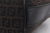 Authentic FENDI Zucchino Shoulder Bag Purse Canvas Leather Brown 8645E