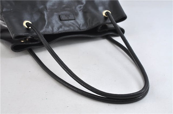 Authentic GUCCI Shoulder Tote Bag PVC Leather 257275 Black 8648C