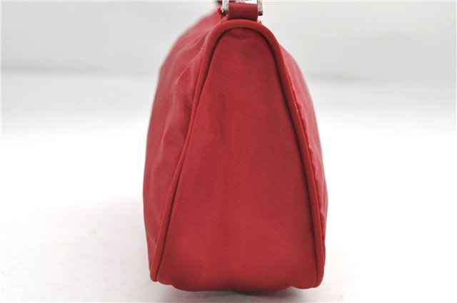 Authentic PRADA Nylon Hand Bag Pouch Purse Red 8649D