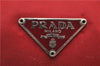 Authentic PRADA Nylon Hand Bag Pouch Purse Red 8649D