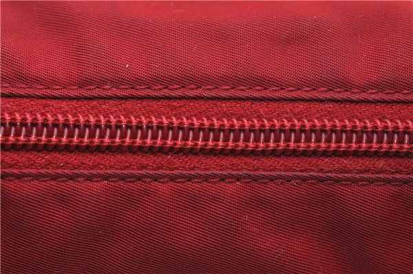 Authentic PRADA Nylon Hand Bag Pouch Purse Red 8649D