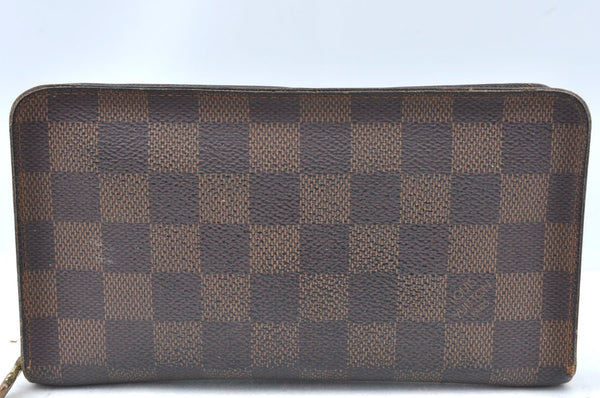 Authentic Louis Vuitton Damier Porte Monnaie Zip Purse Wallet N61728 LV 8652F