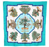 Authentic HERMES Carre 90 Scarf "BONSAI" Silk Green 8655F