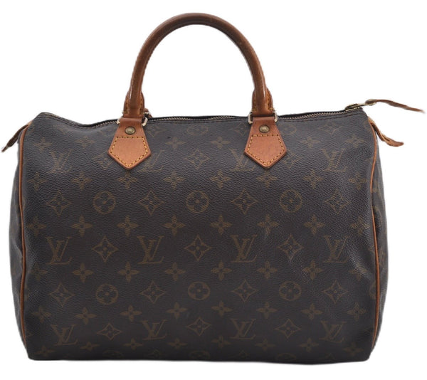 Authentic Louis Vuitton Monogram Speedy 30 Hand Boston Bag M41526 LV 8657E