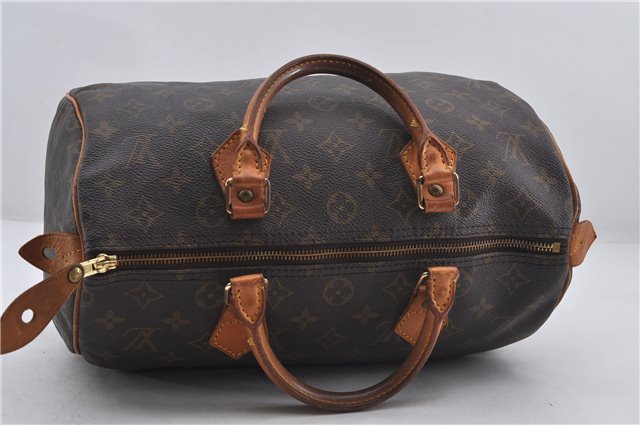 Authentic Louis Vuitton Monogram Speedy 30 Hand Boston Bag M41526 LV 8657E