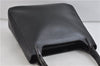 Auth PRADA Vitello Corno Leather Plastic Shoulder Tote Bag B8758 Black 8658C