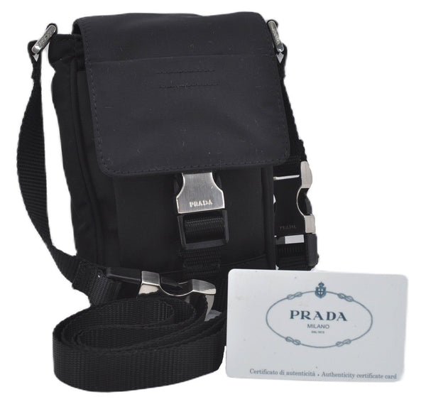 Auth PRADA Nylon Tessuto Sports 3Way Shoulder Cross Waist Bag MV583 Black 8661E