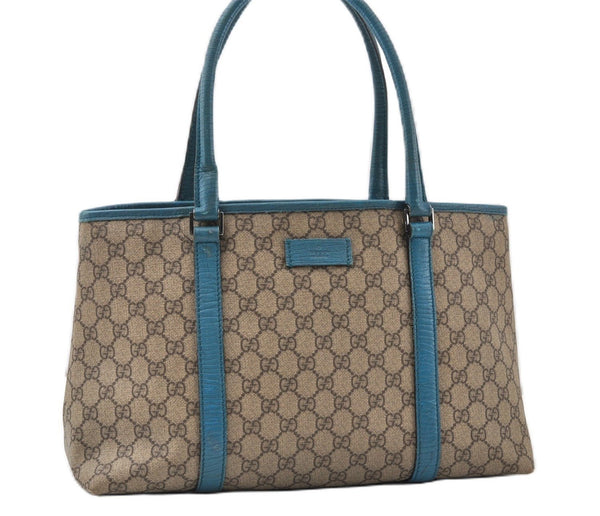 Authentic GUCCI Shoulder Tote Bag GG PVC Leather 114595 Brown 8661F