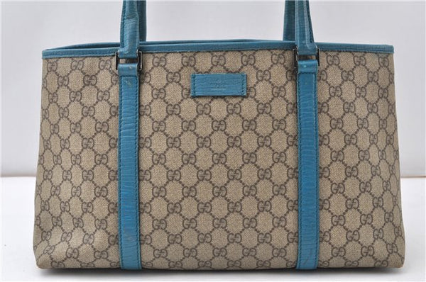 Authentic GUCCI Shoulder Tote Bag GG PVC Leather 114595 Brown 8661F