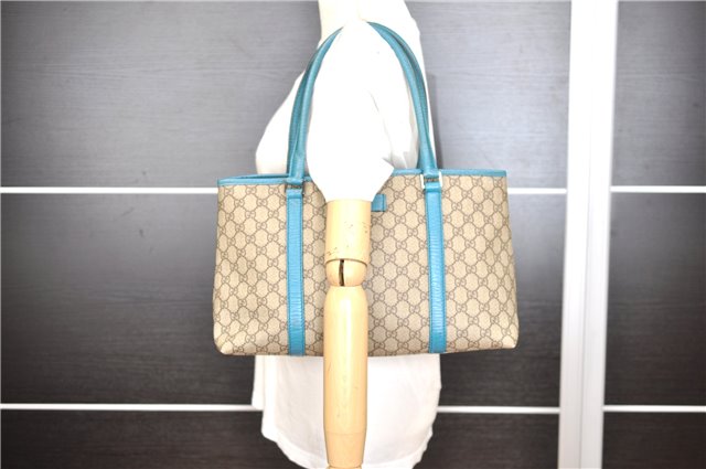 Authentic GUCCI Shoulder Tote Bag GG PVC Leather 114595 Brown 8661F