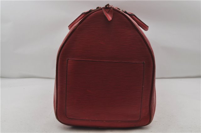 Authentic Louis Vuitton Epi Keepall 60 Boston Travel Bag Red M42947 LV 8662D