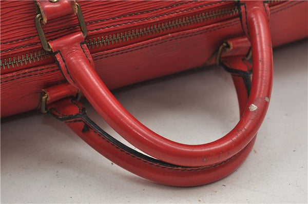 Authentic Louis Vuitton Epi Keepall 60 Boston Travel Bag Red M42947 LV 8662D