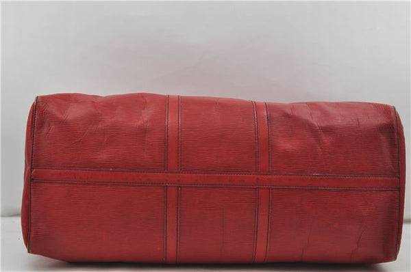 Authentic Louis Vuitton Epi Keepall 60 Boston Travel Bag Red M42947 LV 8662D
