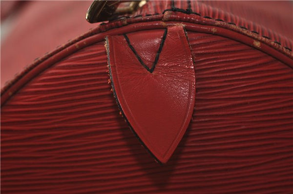 Authentic Louis Vuitton Epi Keepall 60 Boston Travel Bag Red M42947 LV 8662D