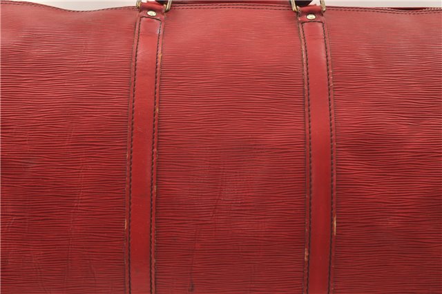 Authentic Louis Vuitton Epi Keepall 60 Boston Travel Bag Red M42947 LV 8662D