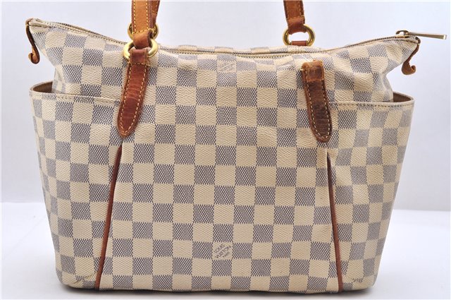 Auth Louis Vuitton Damier Azur Totally PM Tote Bag White N41280 LV Junk 8666D