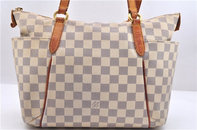 Auth Louis Vuitton Damier Azur Totally PM Tote Bag White N41280 LV Junk 8666D