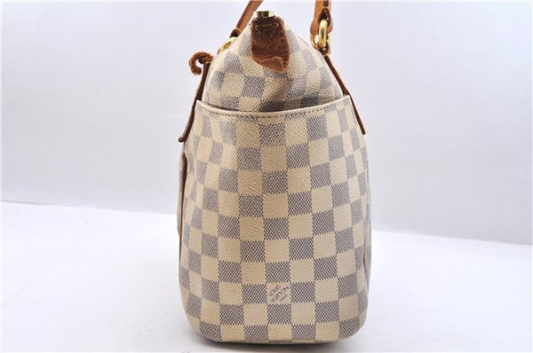 Auth Louis Vuitton Damier Azur Totally PM Tote Bag White N41280 LV Junk 8666D