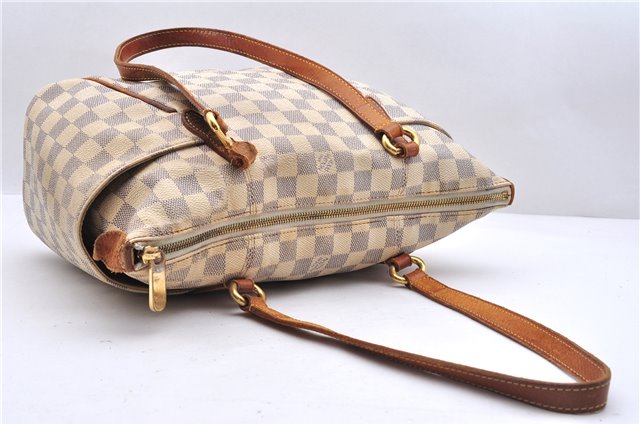 Auth Louis Vuitton Damier Azur Totally PM Tote Bag White N41280 LV Junk 8666D