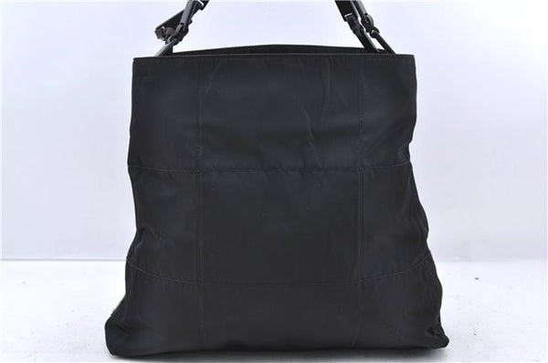 PRADA Tessuto Impun Nylon Leather Plastic Shoulder Tote Bag B8356 Black 8668C