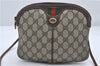 Authentic GUCCI Web Sherry Line Shoulder Cross Bag GG PVC Leather Brown 8669D