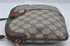 Authentic GUCCI Web Sherry Line Shoulder Cross Bag GG PVC Leather Brown 8669D