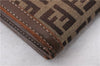 Authentic FENDI Zucchino Long Wallet Purse Canvas Leather Brown Box 8670E