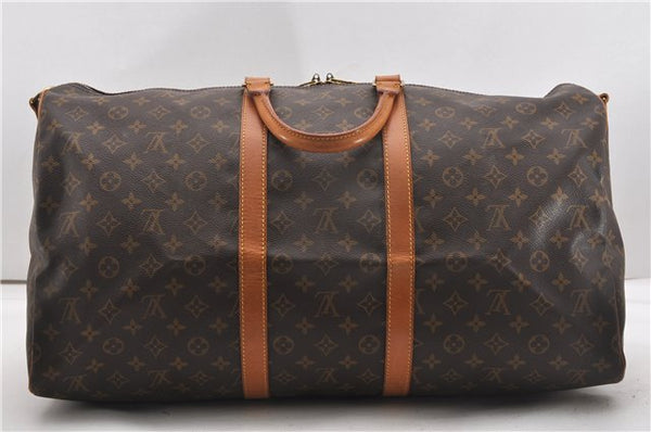 Authentic Louis Vuitton Monogram Keepall Bandouliere 55 M41414 Boston Bag 8670F