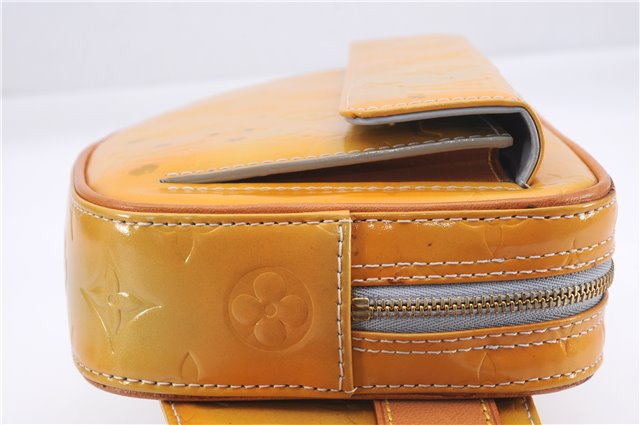 Authentic Louis Vuitton Vernis Fulton Bum Body Waist Bag Yellow M91041 LV 8672D