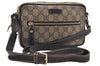 Authentic GUCCI Shoulder Cross Body Bag GG PVC Leather 201447 Brown Junk 8673D