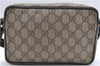 Authentic GUCCI Shoulder Cross Body Bag GG PVC Leather 201447 Brown Junk 8673D
