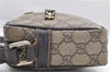Authentic GUCCI Shoulder Cross Body Bag GG PVC Leather 201447 Brown Junk 8673D