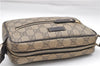 Authentic GUCCI Shoulder Cross Body Bag GG PVC Leather 201447 Brown Junk 8673D