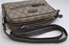 Authentic GUCCI Shoulder Cross Body Bag GG PVC Leather 201447 Brown Junk 8673D