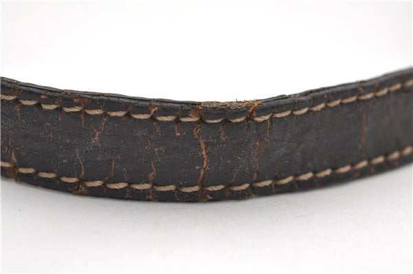 Authentic GUCCI Shoulder Cross Body Bag GG PVC Leather 201447 Brown Junk 8673D