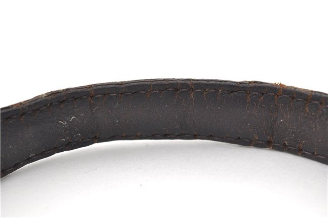 Authentic GUCCI Shoulder Cross Body Bag GG PVC Leather 201447 Brown Junk 8673D