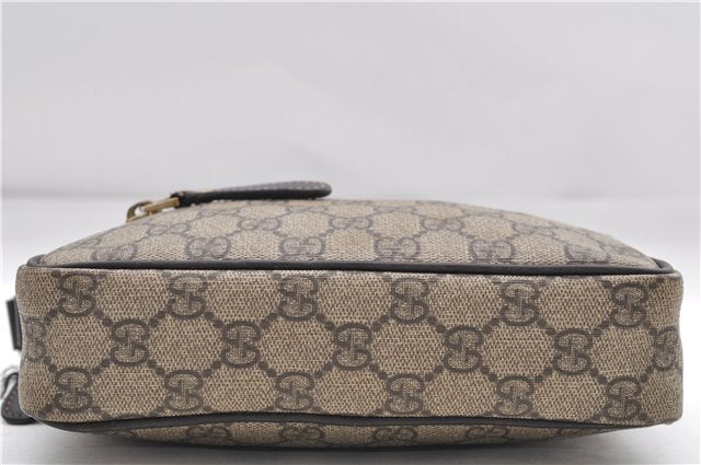 Authentic GUCCI Shoulder Cross Body Bag GG PVC Leather 201447 Brown Junk 8673D