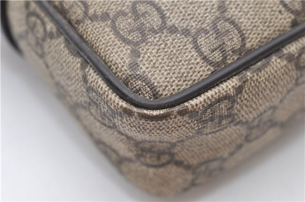 Authentic GUCCI Shoulder Cross Body Bag GG PVC Leather 201447 Brown Junk 8673D