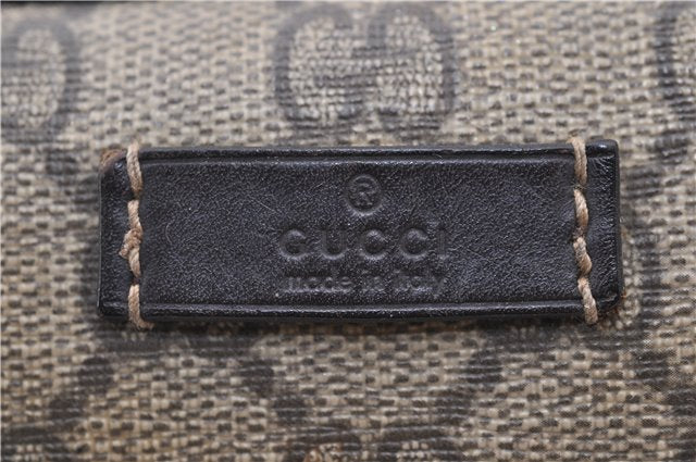 Authentic GUCCI Shoulder Cross Body Bag GG PVC Leather 201447 Brown Junk 8673D