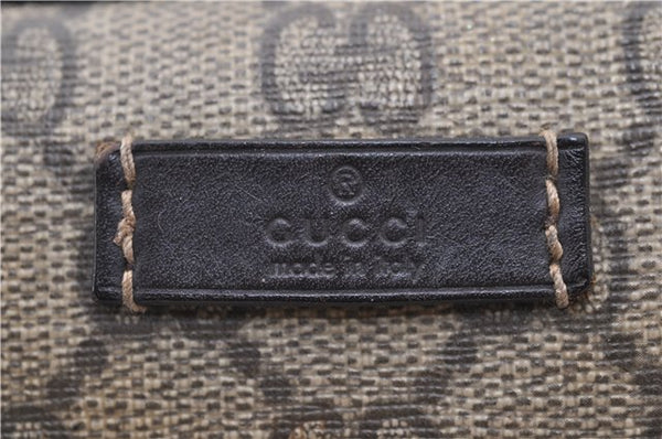 Authentic GUCCI Shoulder Cross Body Bag GG PVC Leather 201447 Brown Junk 8673D